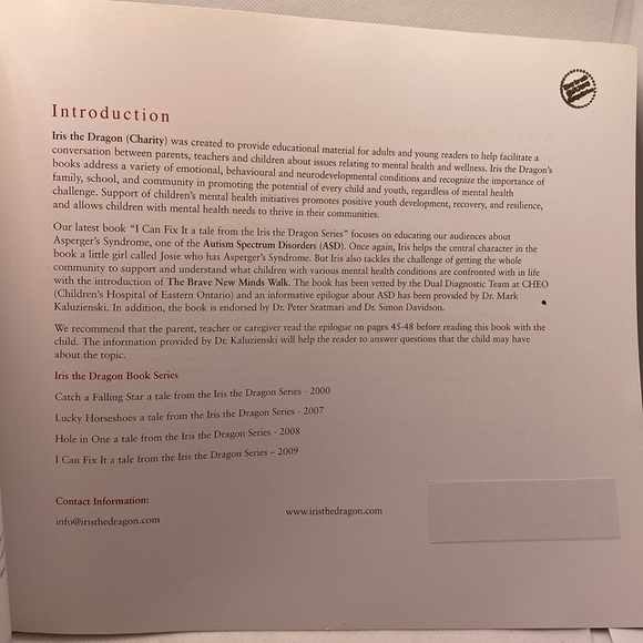 I Can Fix It! A Tale From The Iris The Dragon Series by Gayle Grass Asperger’s - Picture 6 of 10